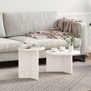 vidaXL Dohányzóasztal 2 pcs Fehér Tömör fenyőfa