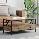 vidaXL Dohányzóasztal kézműves tölgy 100 x 51 x 45 cm Faanyag