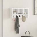 vidaXL Fali Kabáthorog polcokkal Fehér 50 x 16 x 26 cm Faanyag