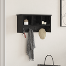 vidaXL Fali Kabáthorog polcokkal Fekete tölgy 50 x 16 x 26 cm Faanyag