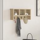 vidaXL Fali Kabáthorog polcokkal Sonoma tölgy 50 x 16 x 26 cm Faanyag