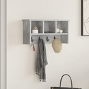 vidaXL Fali Kabáthorog polcokkal Beton Szürke 50 x 16 x 26 cm Faanyag