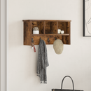 vidaXL Fali Kabáthorog polcokkal Füstölt tölgy 50 x 16 x 26 cm Faanyag