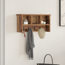 vidaXL Fali Kabáthorog polcokkal Öreg fa 50 x 16 x 26 cm Faanyag