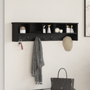 vidaXL Fali Kabáthorog polcokkal Fekete tölgy 100 x 16 x 26 cm Faanyag