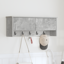 vidaXL Fali Kabáthorog polcokkal Beton Szürke 80 x 20 x 30 cm Faanyag