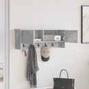 vidaXL Fali Kabáthorog polcokkal Beton Szürke 80 x 20 x 30 cm Faanyag