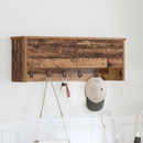 vidaXL Fali Kabáthorog polcokkal Öreg fa 80 x 20 x 30 cm Faanyag