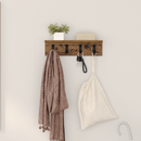 vidaXL Fali Kabáthorog tárolóval Öreg fa 40 x 10,5 x 10,5 cm Faanyag