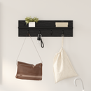 vidaXL Fali Kabáthorog Fekete tölgy 60 x 10,5 x 18 cm Faanyag