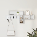 vidaXL Fali Kabáthorog polcokkal Fehér 100 x 12 x 43,5 cm Faanyag