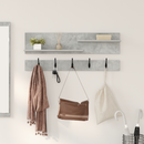 vidaXL Fali Kabáthorog polcokkal Beton Szürke 90 x 15 x 36 cm Faanyag