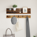 vidaXL Fali Kabáthorog polcokkal Öreg fa 90 x 15 x 36 cm Faanyag