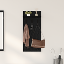vidaXL Fali Kabáthorog polcokkal Fekete tölgy 40 x 10 x 90 cm Faanyag