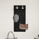 vidaXL Fali Kabáthorog polcokkal Fekete tölgy 40 x 10 x 90 cm Faanyag