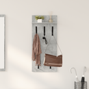 vidaXL Fali Kabáthorog polcokkal Beton Szürke 40 x 10 x 90 cm Faanyag