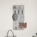 vidaXL Fali Kabáthorog polcokkal Beton Szürke 40 x 10 x 90 cm Faanyag