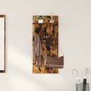 vidaXL Fali Kabáthorog polcokkal Füstölt tölgy 40 x 10 x 90 cm Faanyag