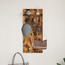 vidaXL Fali Kabáthorog polcokkal Füstölt tölgy 40 x 10 x 90 cm Faanyag