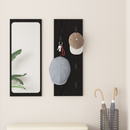 vidaXL Fali Kabáthorog tárolóval Fekete tölgy 30 x 1,5 x 80 cm Faanyag