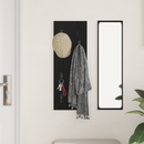 vidaXL Fali Kabáthorog tárolóval Fekete tölgy 30 x 1,5 x 80 cm Faanyag