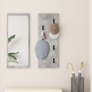 vidaXL Fali Kabáthorog tárolóval Beton Szürke 30 x 1,5 x 80 cm Faanyag
