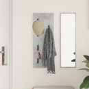 vidaXL Fali Kabáthorog tárolóval Beton Szürke 30 x 1,5 x 80 cm Faanyag
