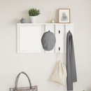vidaXL Fali Kabáthorog polcokkal Fehér 85 x 10 x 45 cm Faanyag