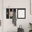 vidaXL Fali Kabáthorog polcokkal Musta tammi 85 x 10 x 45 cm Faanyag