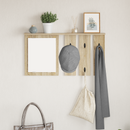 vidaXL Fali Kabáthorog polcokkal sonoma tölgy 85 x 10 x 45 cm Faanyag