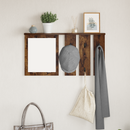 vidaXL Fali Kabáthorog polcokkal Füstölt tölgy 85 x 10 x 45 cm Faanyag