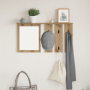 vidaXL Fali Kabáthorog tükörrel kézműves tölgy 85 x 10 x 45 cm Faanyag