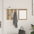 vidaXL Fali Kabáthorog tükörrel kézműves tölgy 85 x 10 x 45 cm Faanyag