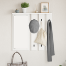 vidaXL Fali Kabáthorog polcokkal Fehér 84 x 10 x 80 cm Faanyag