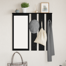vidaXL Fali Kabáthorog polcokkal Musta tammi 84 x 10 x 80 cm Faanyag