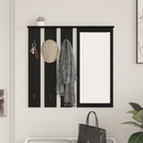vidaXL Fali Kabáthorog polcokkal Musta tammi 84 x 10 x 80 cm Faanyag