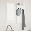 vidaXL Fali Kabáthorog polcokkal Fehér 70 x 10 x 90 cm Faanyag