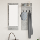 vidaXL Fali Kabáthorog polcokkal Beton Szürke 70 x 10 x 90 cm Faanyag