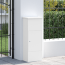 vidaXL Csomagzáró doboz tárolóval Fehér 44,5 x 29 x 110,5 cm Acél