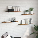 vidaXL Polcos könyvespolc 4 pcs Barna 80 x 20 x 1,5 cm Faanyag