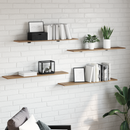 vidaXL Polcos könyvespolc 4 pcs Barna 100 x 20 x 1,5 cm Faanyag