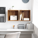 vidaXL Fali Szekrény polcokkal 2 pcs Öreg fa 37 x 37 x 37 cm Faanyag