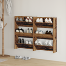 vidaXL Cipőszekrény polcokkal 2 pcs Öreg fa 60 x 18 x 90 cm Faanyag