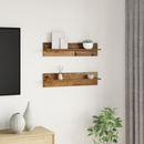 vidaXL Falpolc polcokkal 2 pcs Öreg fa 80 x 11,5 x 18 cm Faanyag