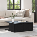 vidaXL Dohányzóasztal fiókkal Musta tammi 80 x 80 x 31 cm Faanyag