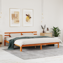 vidaXL Ágykeret Faggyú barna 203.5 x 205.5 x 69.5 cm Tömör fenyőfa