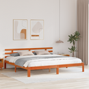 vidaXL Ágykeret Faggyú barna 203.5 x 205.5 x 69.5 cm Tömör fenyőfa