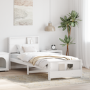 vidaXL Ágykeret fejtámlával Fehér 80 x 200 cm Faanyag