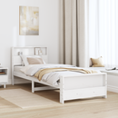 vidaXL Ágykeret fejtámlával Fehér 90 x 190 cm Faanyag