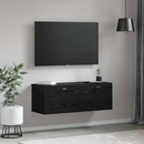 vidaXL Fali szekrény Fekete tölgy 100 x 36,5 x 35 cm Faanyag